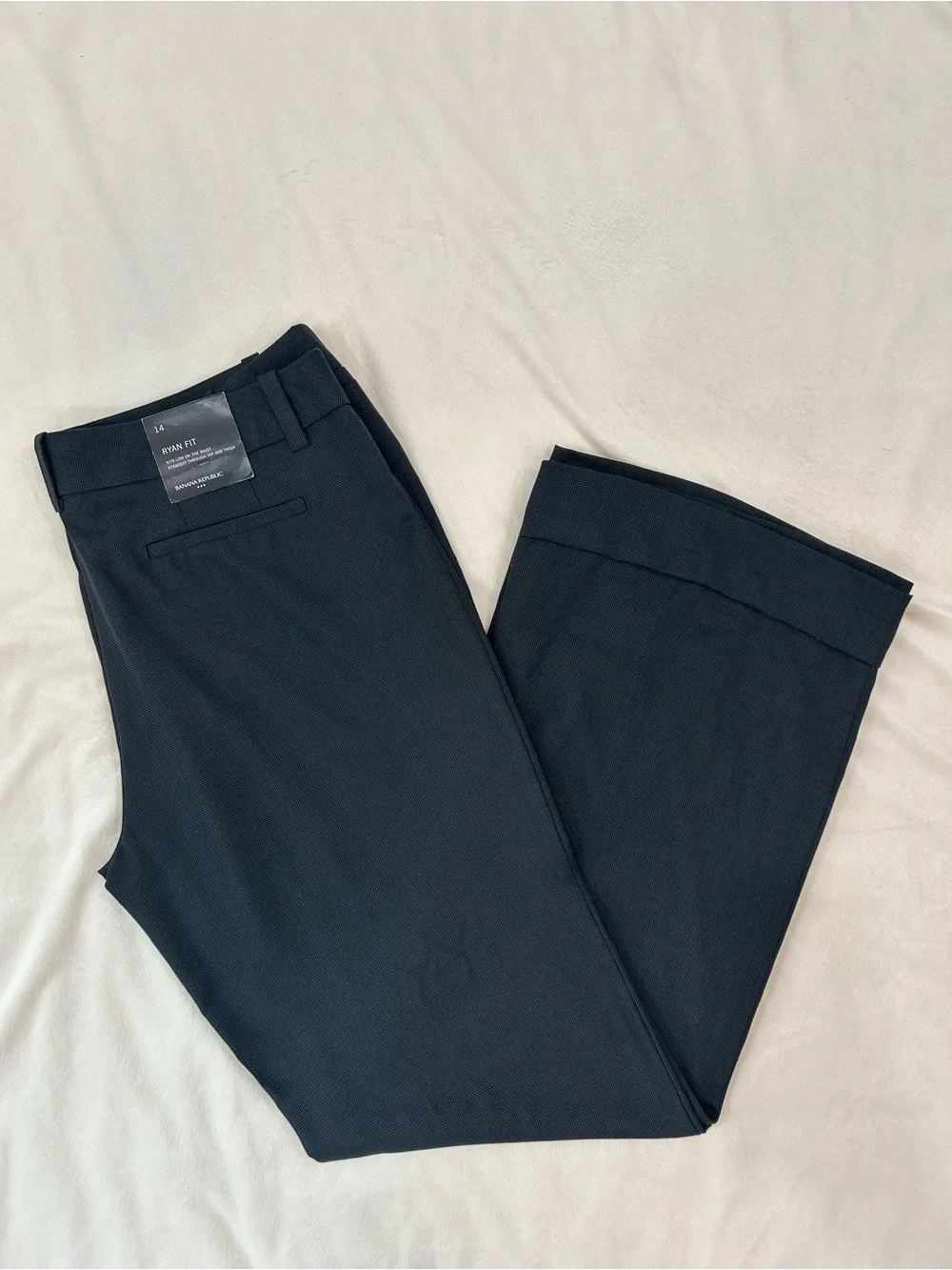 Banana Republic Ryan Fit Dress Pants, Low Waist Black Slacks, Size 14